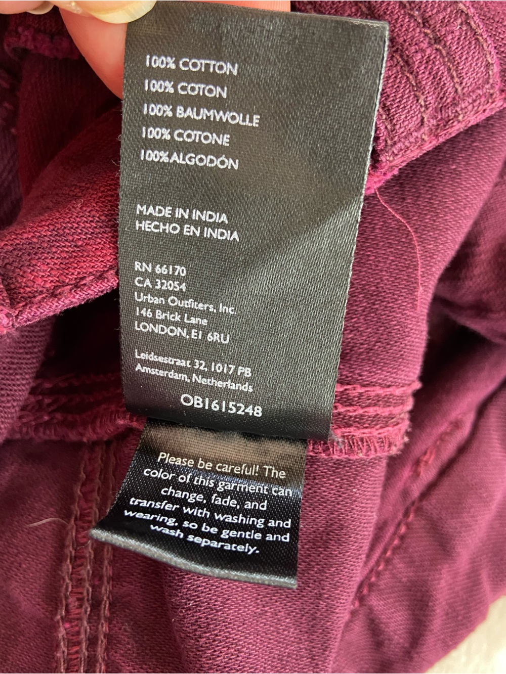 Free People Stay Awhile Mulberry Burgundy Carpenter Utility Pants Distressed 0 - Picture 16 of 16